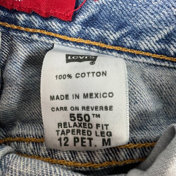 Y2K Levi's Jeans Women's Petite 32x26* 550 Relaxed Tapered Blue Denim Tag 12P M - Picture 7 of 16